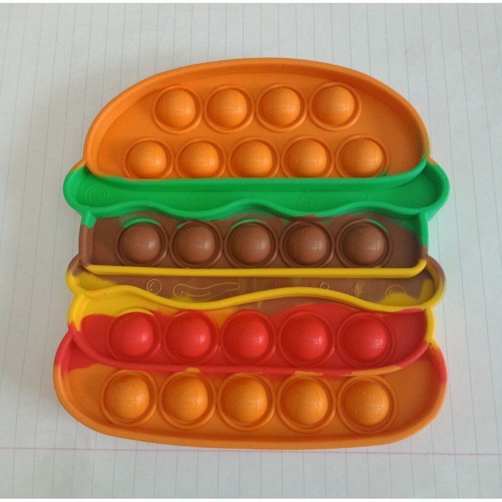 Fidget Toy Cheeseburger Hamburger Silicone Sensory Pop